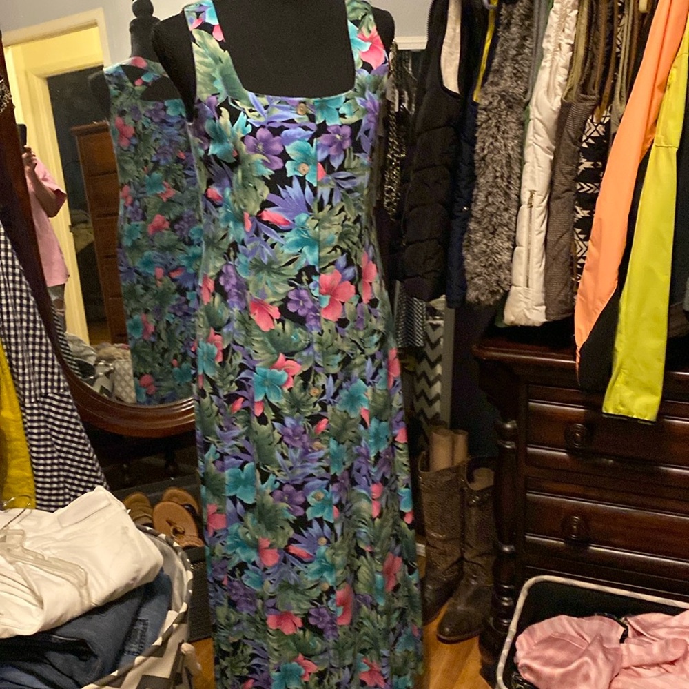 Coldwater Creek Floral Sleeveless Maxi Dress Sz 6